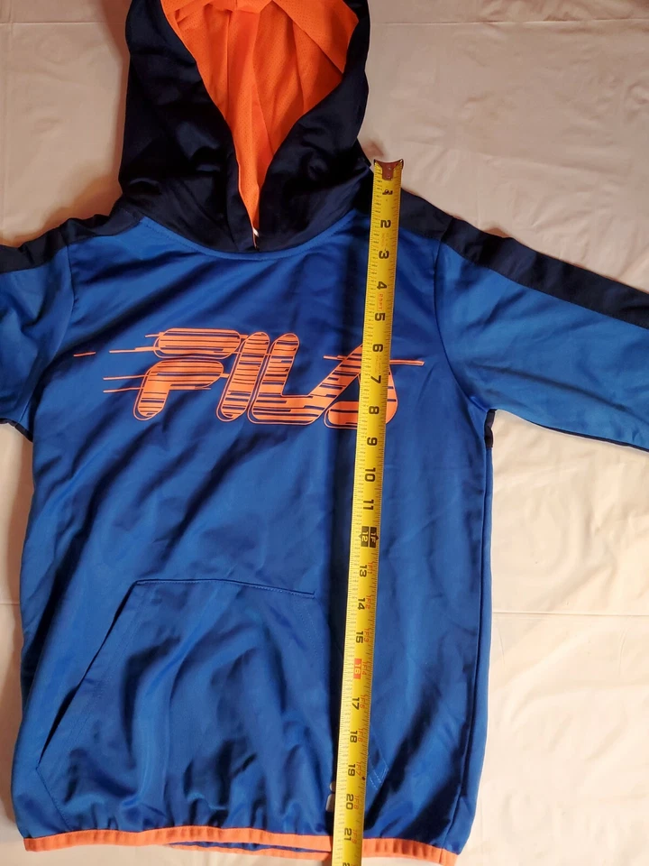 FILA Sudadera con Capucha Niños Niños Talla 7/8 Manga Larga Pullover Bolsillo Canguro Foto 4 de 4