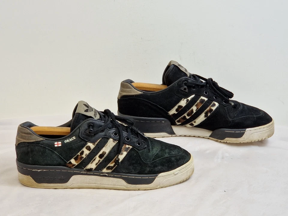 Adidas Original Rivalry Low Leopard design Sneaker Suede Black UK 10.5 EU 45 1/3 - Image 2 of 4
