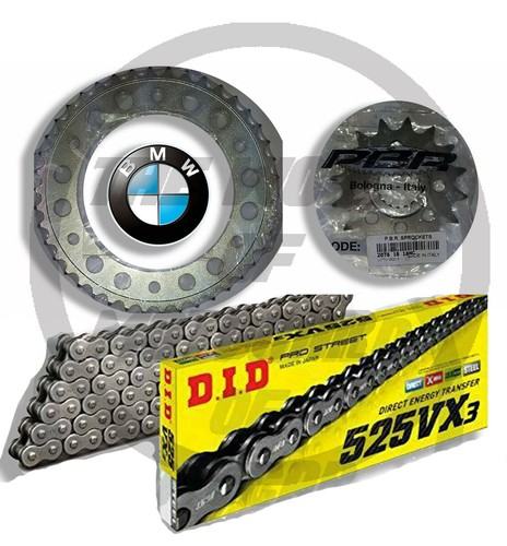 KIT/TRASMISSIONE BMW F/800/R 2009-2013 CORONA PIGNONE CATENA DID 525 VX3 X  MOTO | eBay