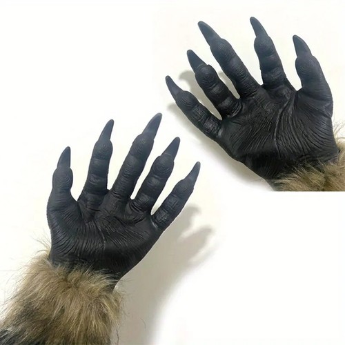 Masque Et Gant Loup Garou Cosplay Halloween Deguisement Carnaval Jeux De Role - Photo 12 sur 14