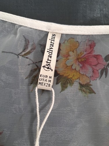 STRADIVARIUS Sheer Wrap Cover Up Dress Long Floral BNWT Women's Size Medium - Picture 14 of 20