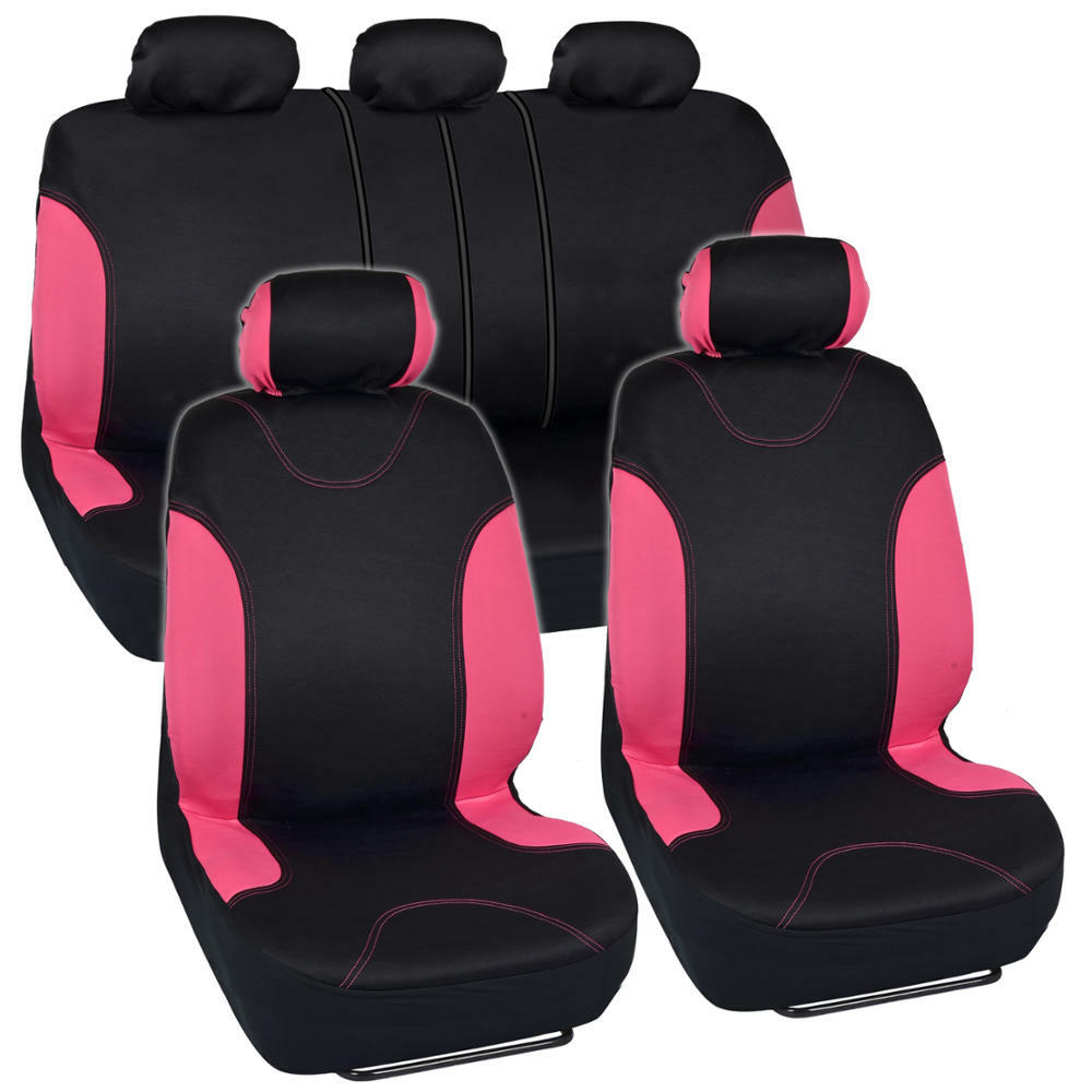 Pink Black Car Seat Covers for Car Truck SUV Van - UltraSleek Universal Fit