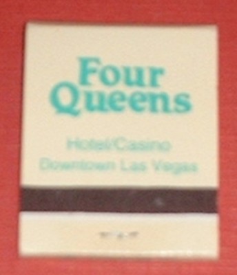 Streichholzbriefchen Matchbook Vintage FOUR QUEENS -- rar & ungebraucht!