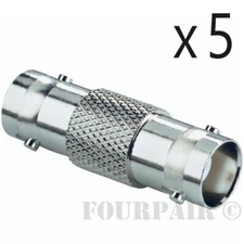 5 Pack Lot - BNC CCTV Coax Coaxial Cable Coupler Adapter Connector Female RG59
