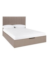 Nova Fabric Ottoman Kingsize Bed Frame Beige Modern Bedroom Storage Solution