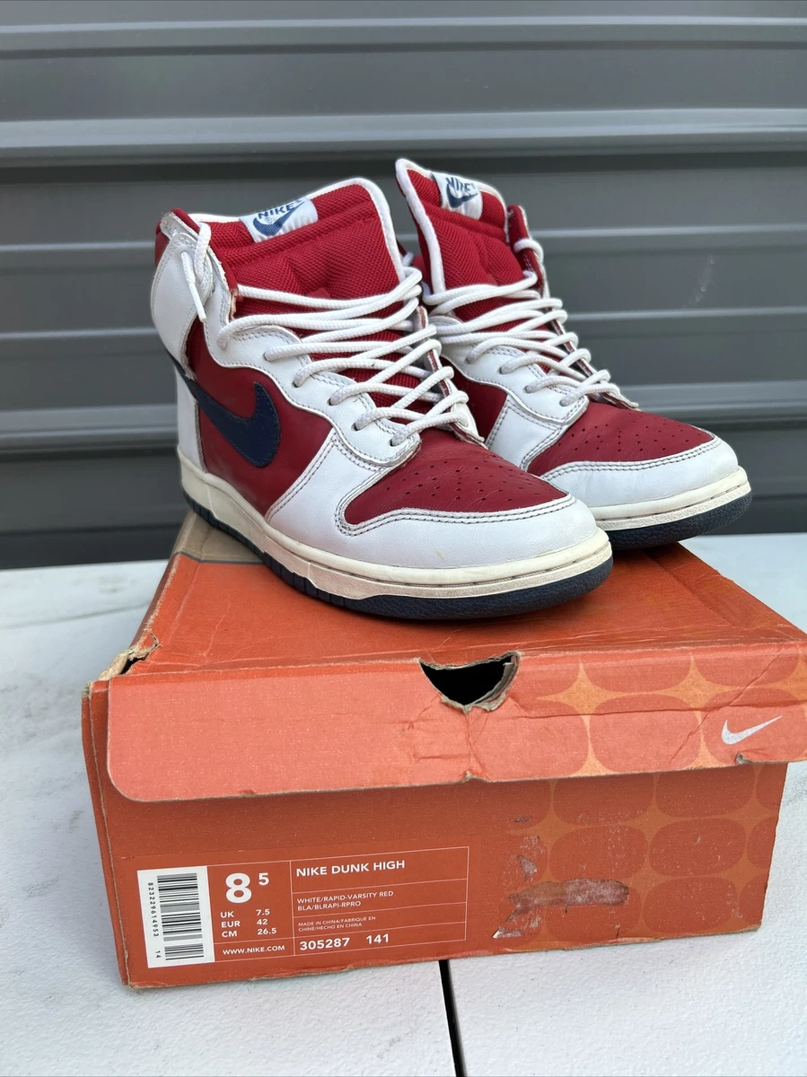 Sz8.5 Nike Dunk High Rapid Varsity Red (2003) 305287-141 Nike Dunk High Rapid Varisty Red for Sale | Authenticity  main image 4