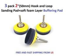3 pack 2" 50mm Hook and Loop Sanding Pad soft foam Layer Buffering Pad