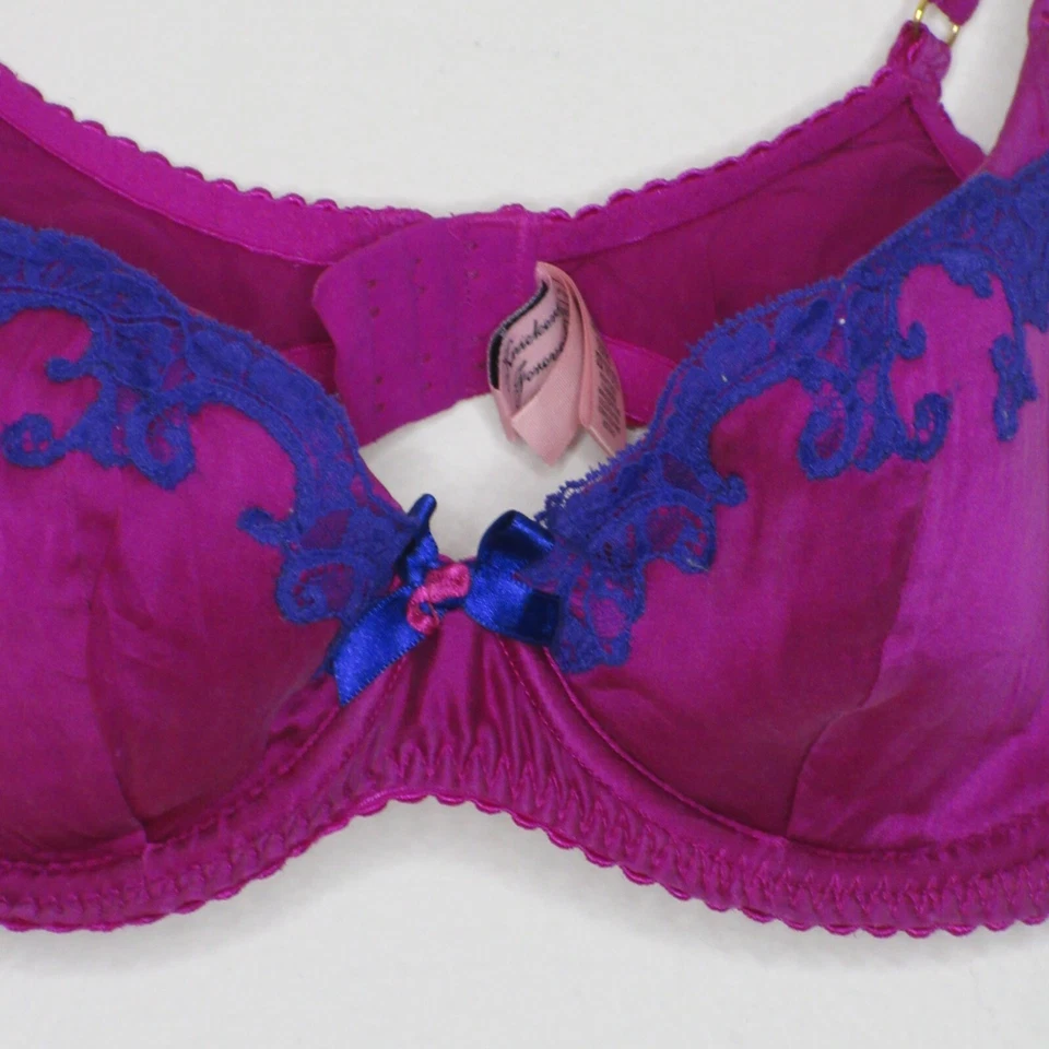 Sujetador push up Agent Provocateur para mujer Molly mezcla de seda con aros púrpura 34DD B11 Foto 2 de 4