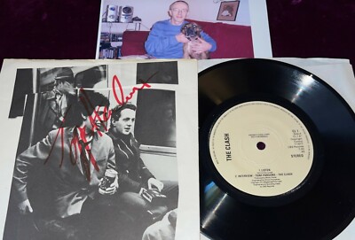 RARE 1977 THE CLASH CAPITAL RADIO PROMO 7'' EP SIGNED BY TOPPER AUTO VG+ PUNK KBD