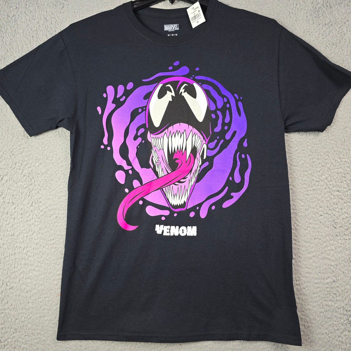 MARVEL COMICS VENOM MENS T SHIRT MEDIUM VENOM FACE BLACK