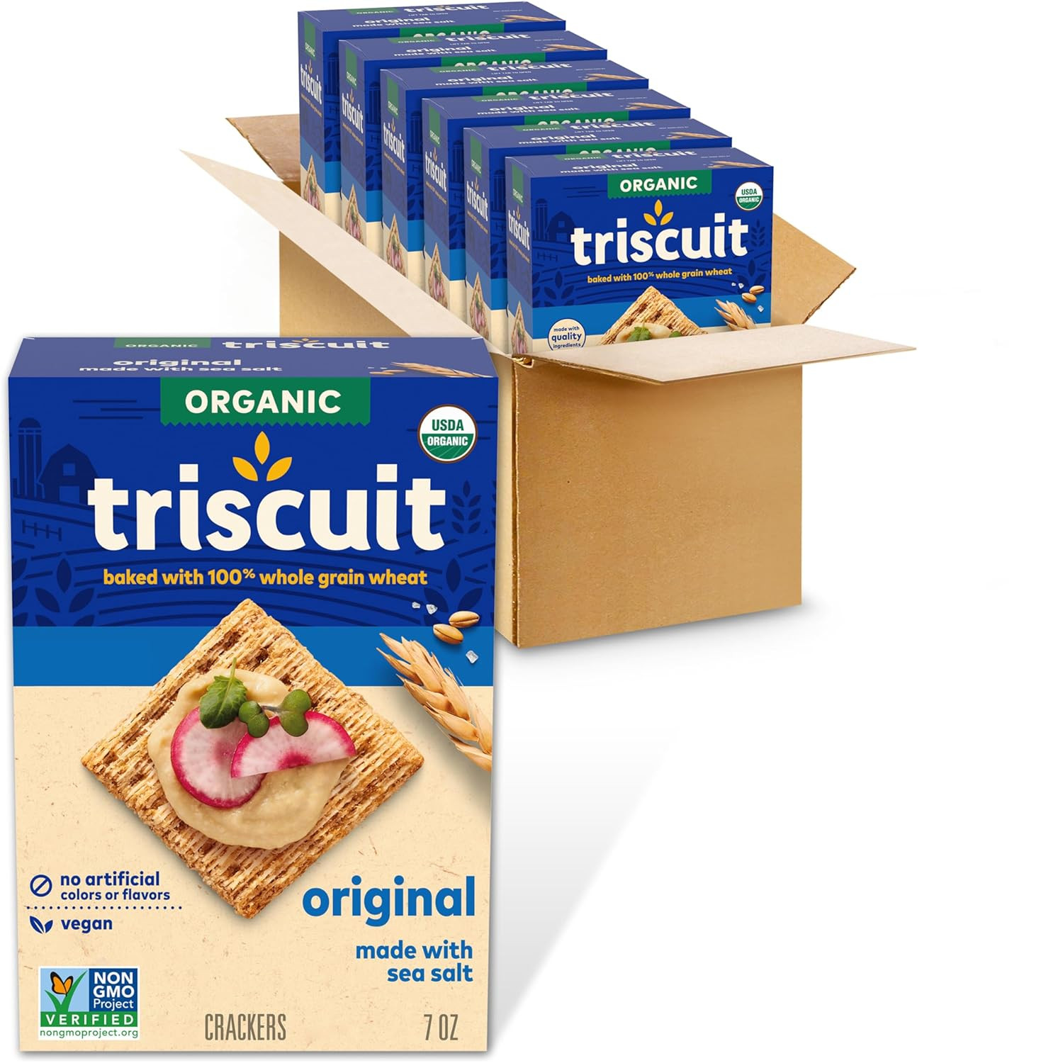 Оригинальные цельнозерновые пшеничные крекеры Triscuit Organic, Органические крекеры, Веганские крекеры