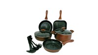 Royalty Line 7pcs Die Cast Non-stick Marble Coated Pan Set + 4 Kitchen Tools Royalty Line 7pcs Die Cast Non-stick Marble Coated Pan Set + 4 Kitchen Tools
