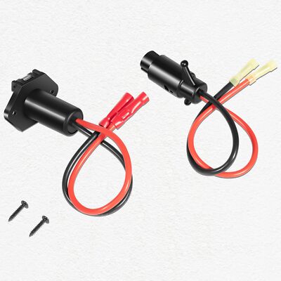 Marine Boat Trolling Motor Plug Socket Set 2-Wire 8 Gauage 12V,14366-6,14365-6
