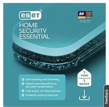 ESET HOME SECURITY ESSENTIAL 1 YEAR, 1 DEVICE  (DIGITAL DOWNLOAD) 