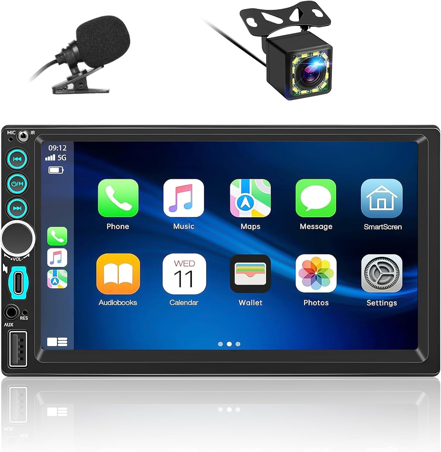 Autoradio 2 DIN Compatibile Con Wireless Carplay & Android Auto,7 Pollici Touchs