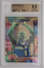 Chris Webber RC Rookie '93-94 TOPPS FINEST Warriors MINT BGS 9.5 ⭐HALL OF FAME⭐ 