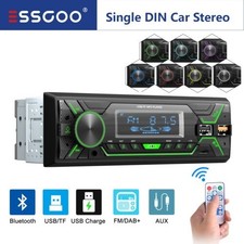 Single DIN Car Stereo Head Unit MP3 Audio Player BT AUX 2USB SD FM Radio In-dash