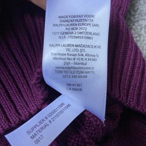 Womens Purple Ralph Lauren V-Neck Jumper (Size Medium) - Picture 4 of 5