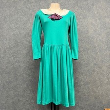 Vicky Vaughn Vintage Dress Long Sleeve Midi Peter Pan Collar USA Sz7/8 Flaw