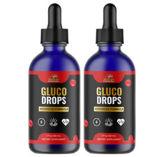 Gluco Drops- Amino Diet Drops- Blood Support- 2 Bottles- 120ml 2fl oz 
