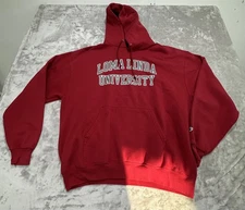 Champion Loma Linda University Hoodie Men's Size XL Red Long Sleeve Drawstring