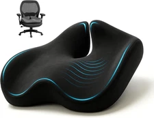 Ergonomic Office Chair Cushion for Sciatica Pain Relief, X-Large, Black