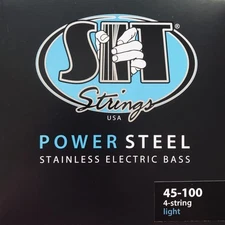 S.I.T. Power Steel Stainless Steel Bass Guitar Strings; long scale gauges 45-100