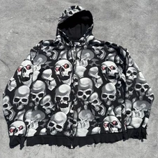 Y2k Vintage Famous Stars and Straps Zipup Hoodie Skulls Distressed