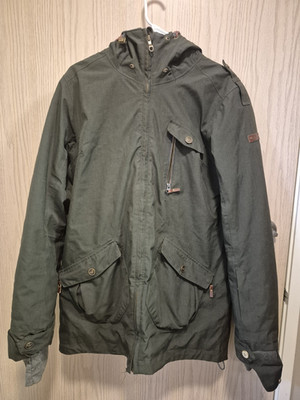 Roxy Women's Green Hooded Parka Jacket Sherpa Lined Water Resistant Size L
