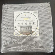Breathable Baby NIP Classic Gray Mesh Crib Liner New in Package