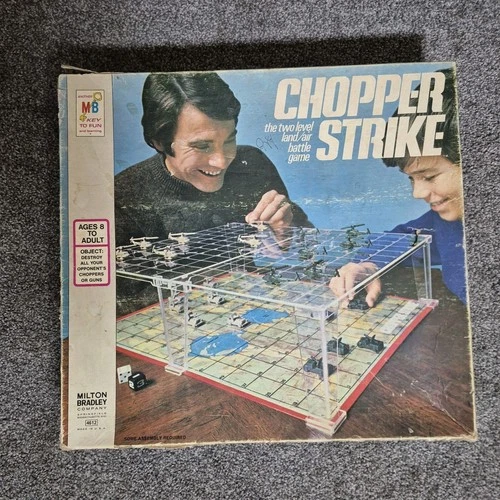 Vintage 1976 Chopper Strike Board Game Milton Bradley Military Strategy Complete