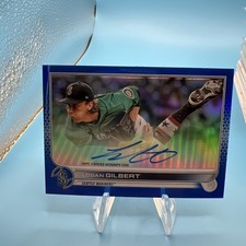 2022 Topps Chrome Veteran Autographs Logan Gilbert #CVA-LG Blue Refractor /150  