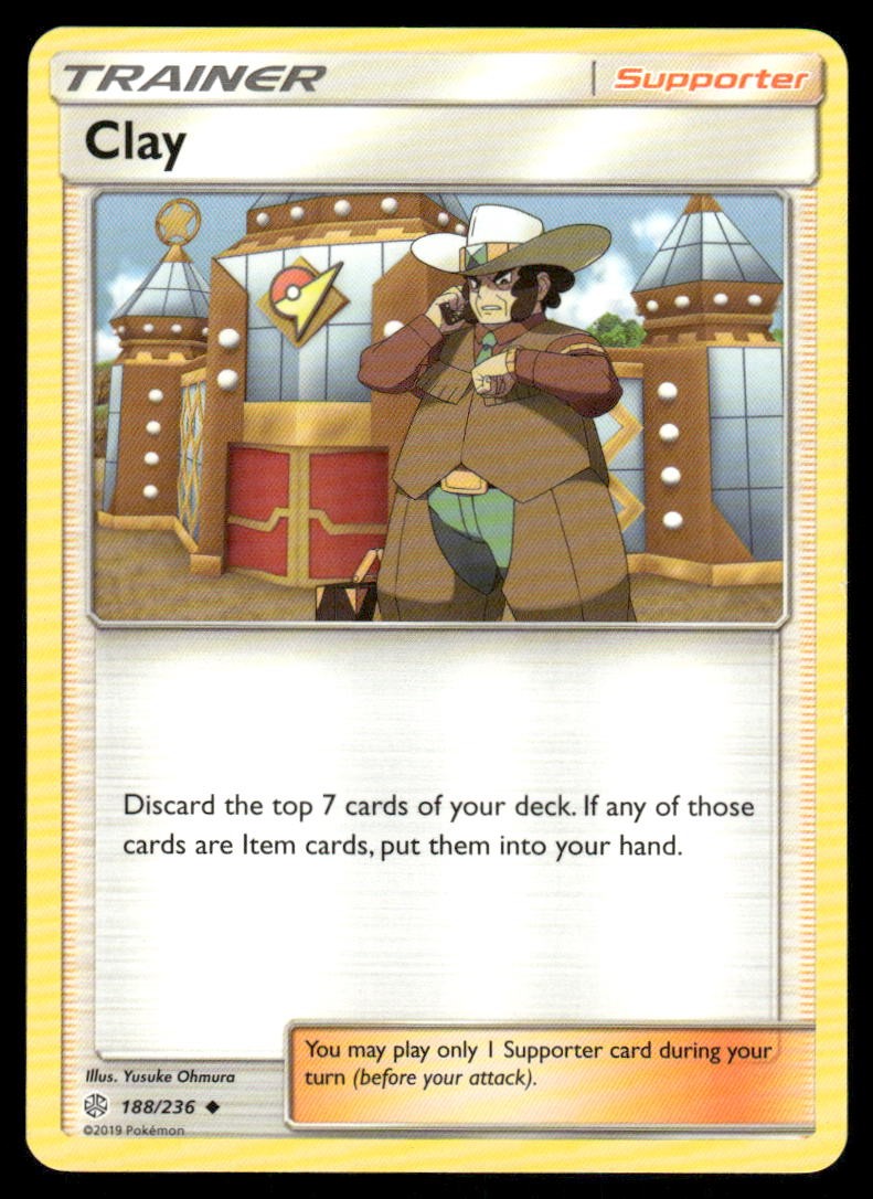 Clay 188/236 Uncommon Cosmic Eclipse Pokemon Lightly Played
