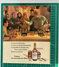 1990 Windsor Canadian Whisky Vintage Original Print Ad Bar Decor Kitchen Cooking