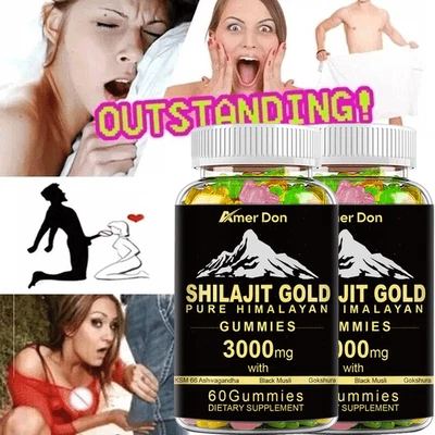 AMER DON 2 CONFEZIONI - Gomma Pura Himalayana Shilajit Oro 3000MG 60 Gomma ALTA ACIDITÀ FULVICA