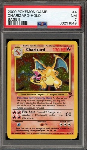 Pokemon Charizard Base Set 2 Holo Rare #4 PSA 7
