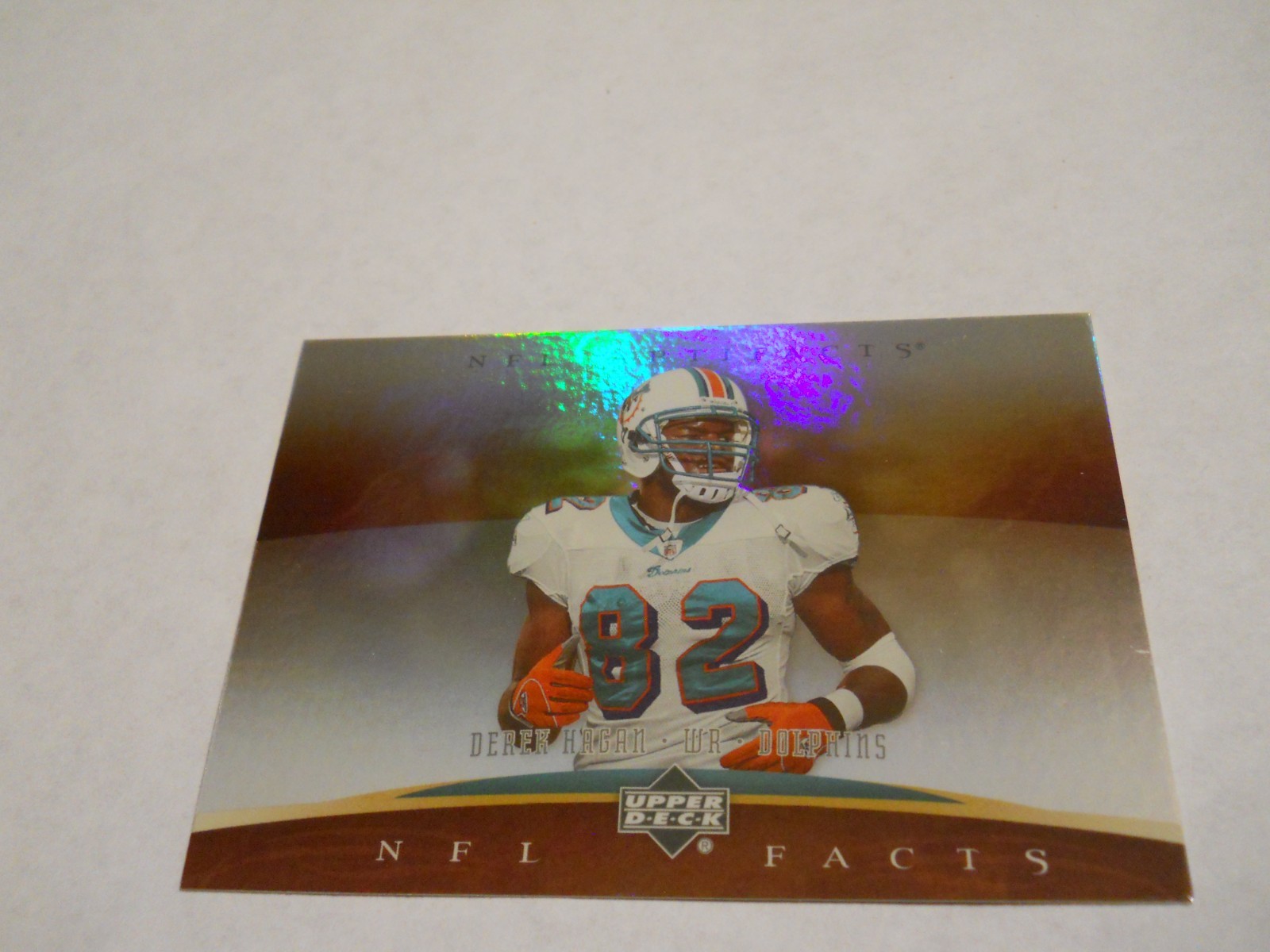 DEREK HAGAN NFL FACTS INSERT MIAMI DOLPHINS 2007 UPPER DECK ARTIFACTS