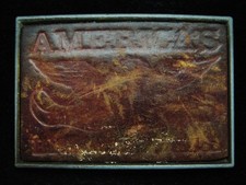 OJ11139 VINTAGE 1976 AMERICA'S BICENTENNIAL COMMEMORATIVE LEATHER BELT BUCKLE