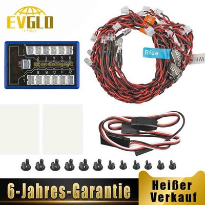 12-LED RC Car Lights Kit Steering Brake Assemble Lighting System Kit 1/10 1/8