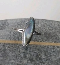 Vtg Mexico Artisan Paua Abalone Shell Southwestern Sterling Silver Ring - Sz 6