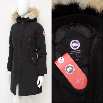 Canada Goose Kensington Black Real Fur Down Puffer Parka Jacket Size ~2XS-XS