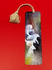 Unicorns Vintage Tassel Bookmark ~ Lena Liu  ~ 1980s Tag-A-Longs ~ Unicorn