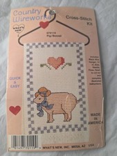 Country Wireworks Cross Stitch Made In USA Country Sampler Pig In Hat
