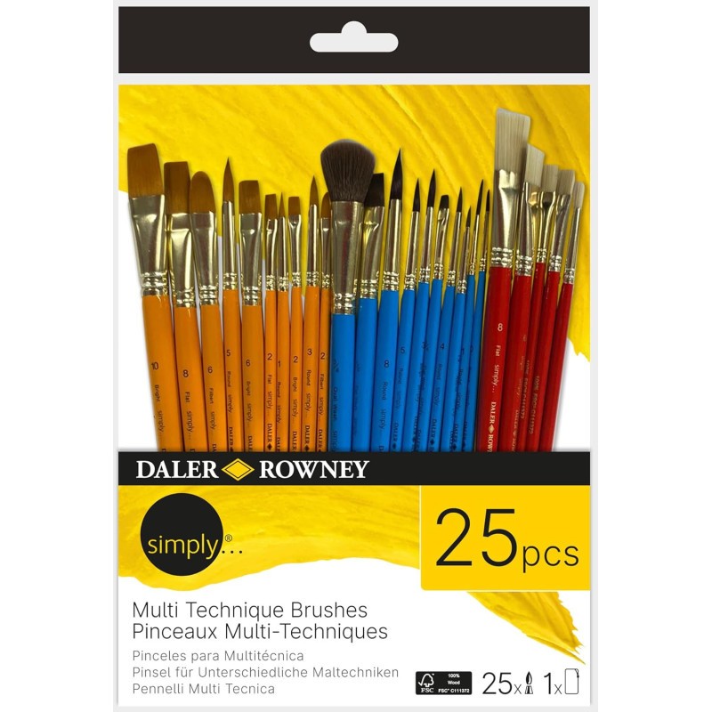 Pinceaux pour ateliers créatifs et peinture en famille pack de 25