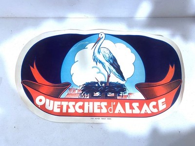 Alte Reklame Papier Quetsches d'Alsace Storch IMP Royer Nancy Paris