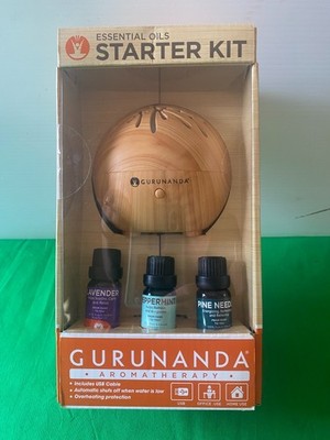 Gurunanda Aromatherapy Essential Oils Starter Kit USB Cable 3 Bottle of Oil