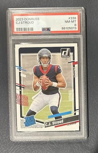 2023 Donruss #339 CJ Stroud Houston Texans RC Rookie PSA 8 NM-MT