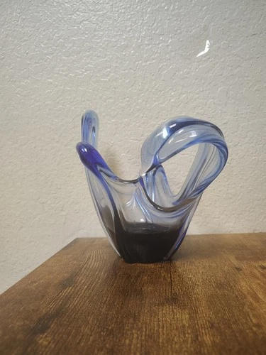 Vintage Murano Blue Glass Bowl/Ashtray