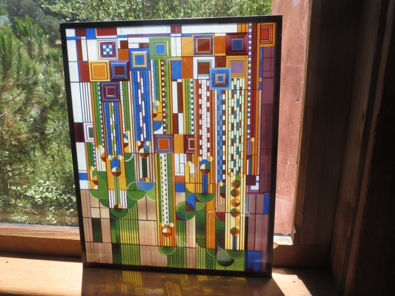 Frank Lloyd Wright Stained Glass Suncatcher -14 ”x11” Saguaro Cactus Suncatcher