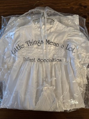  LITTLE THINGS MEAN A LOT  Christening Gown-Slip & Bonnet